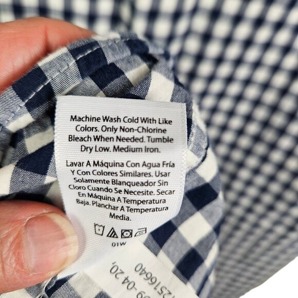 [g] George Classic‎ Fit Button-Up Shirt Men's Size 3XL Long Sleeve Check Navy - Picture 8 of 10